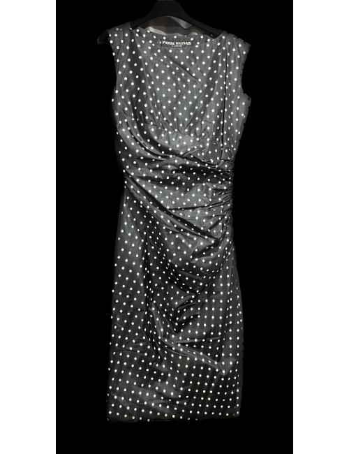 Robe Pierre Balmain noire à pois blancs : certifiée authentique