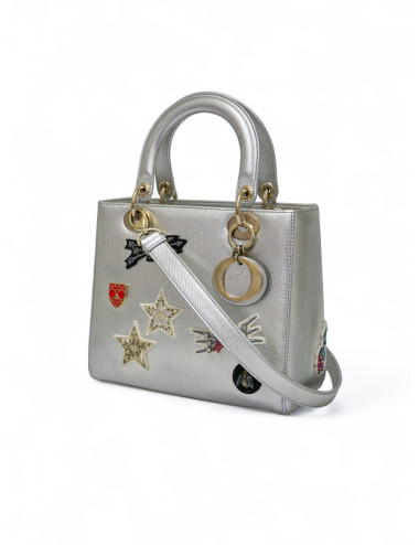 Lady DIOR argent patchwork