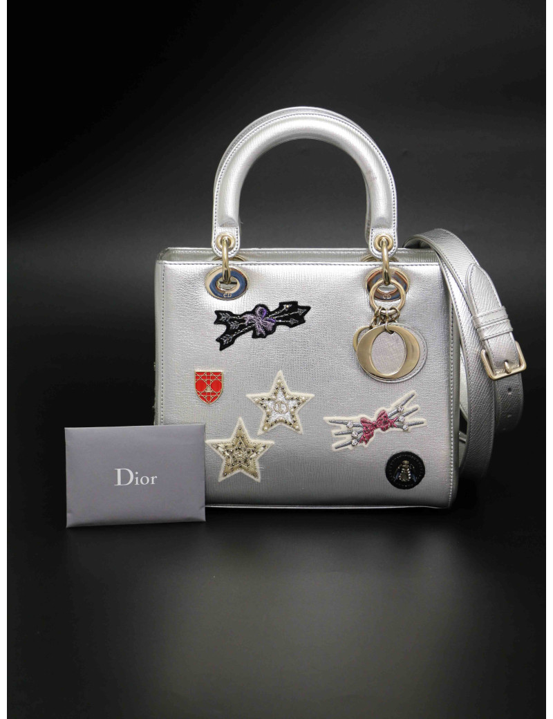Lady DIOR argent patchwork