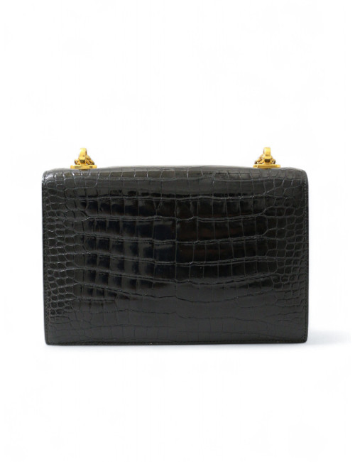 Sac HERMES New Jimmy's Porosus brillant noir