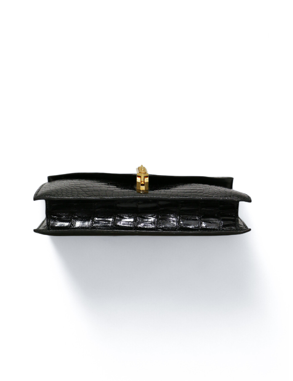 Sac HERMES New Jimmy's Porosus brillant noir