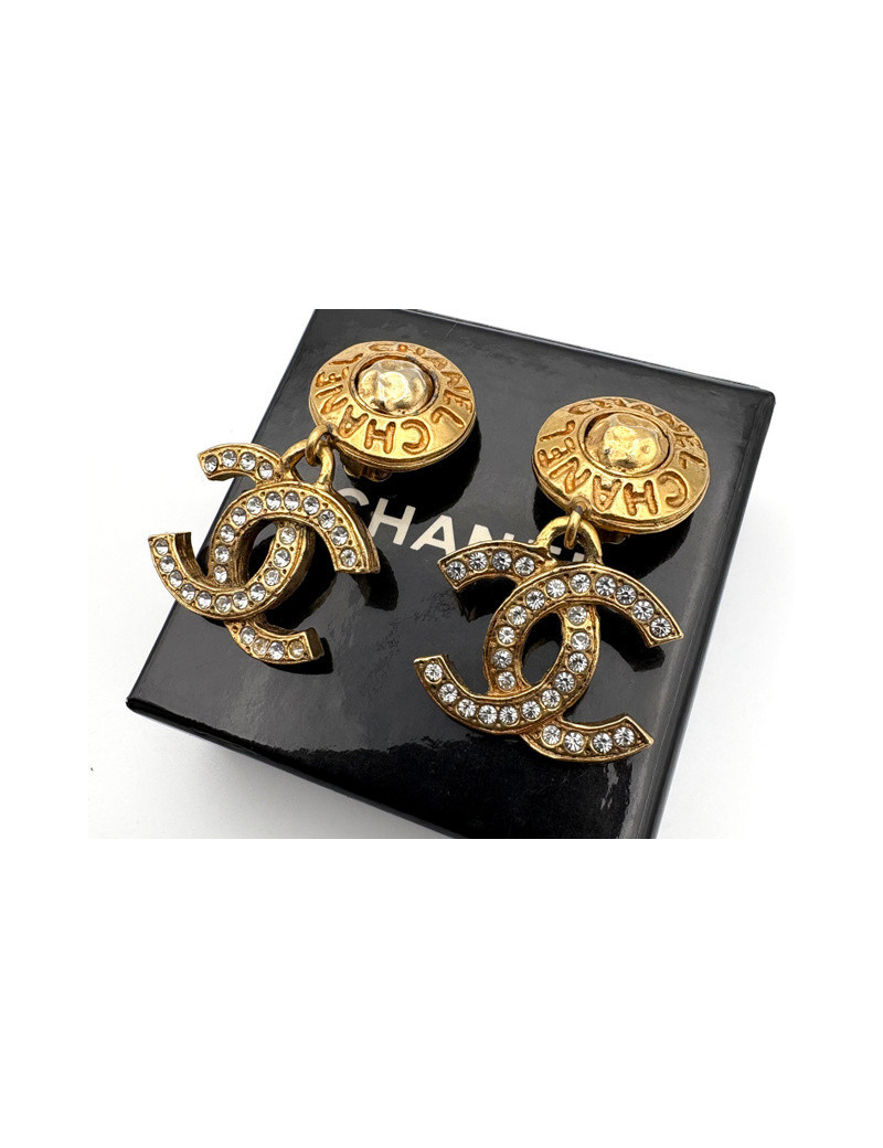 Clips CC pendants strass Chanel : occasion certifiée authentique
