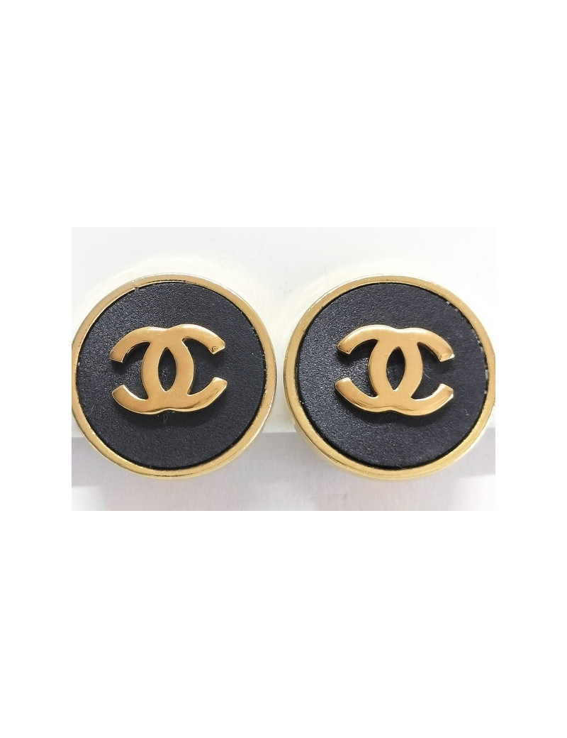 Petits clips d'oreilles CHANEL noir