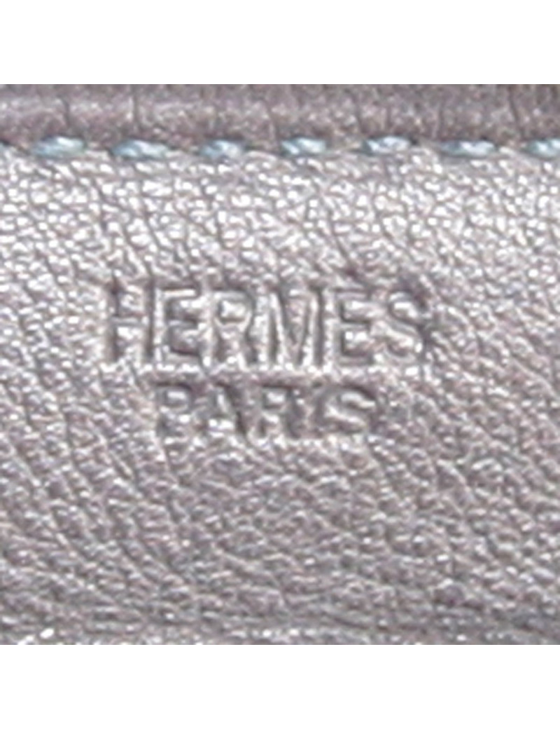 pochette HERMES en swift gris éléphant