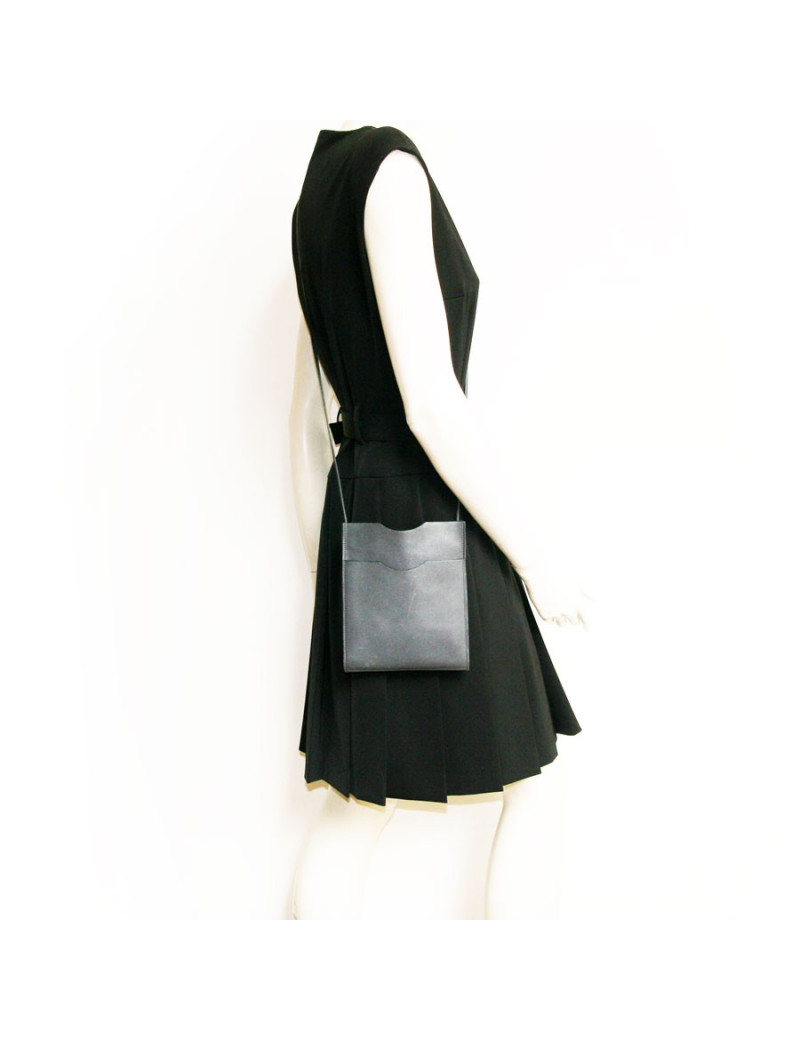 pochette HERMES en swift gris éléphant