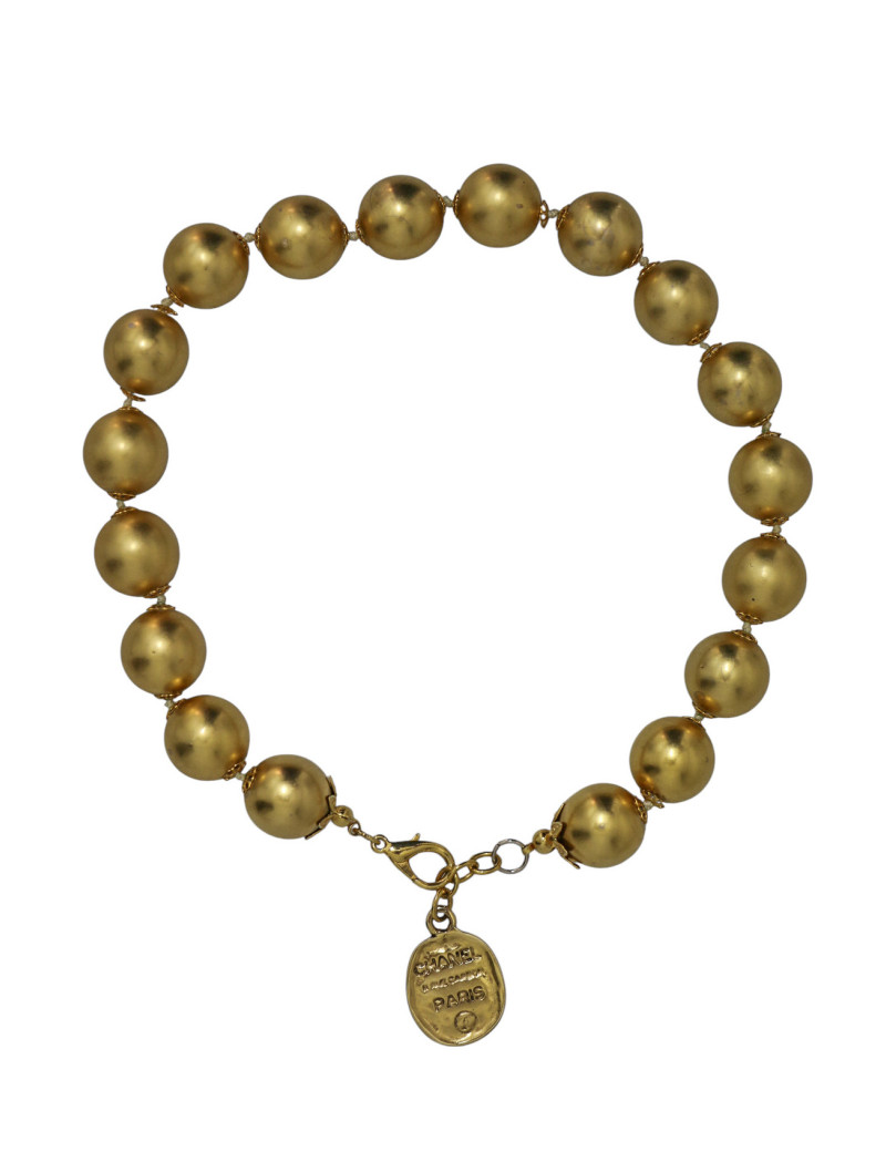 Collier CHANEL perles dorées Vintage