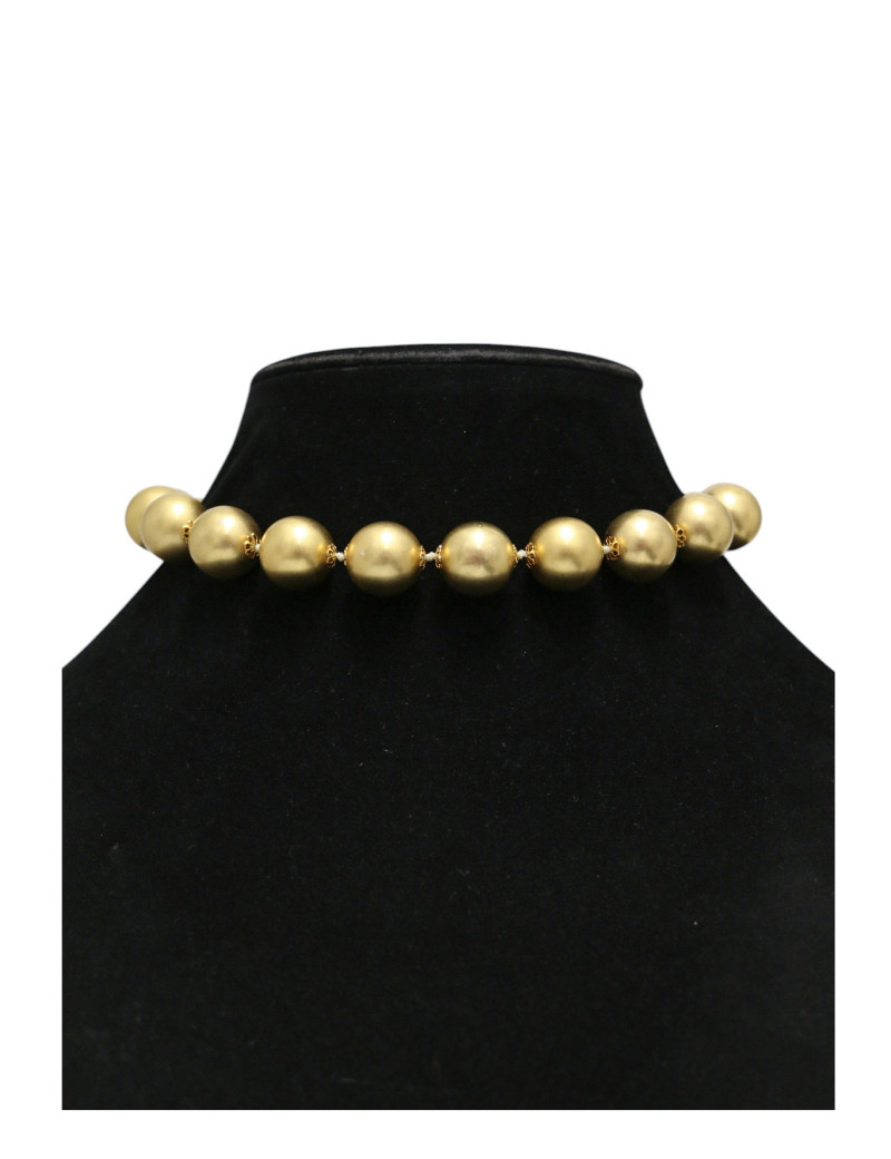 Collier CHANEL perles dorées Vintage