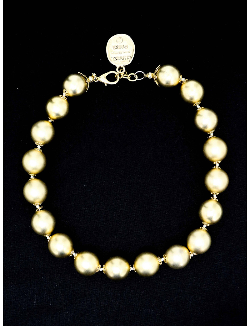 Collier CHANEL perles dorées Vintage