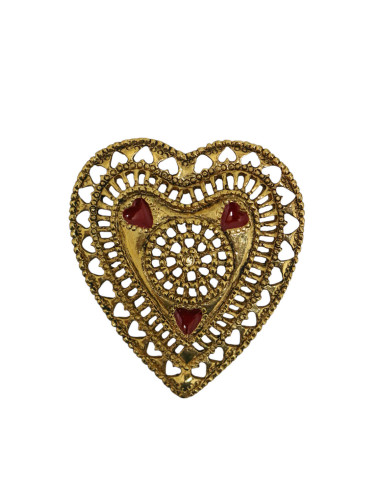 Broche coeur dorée vintage