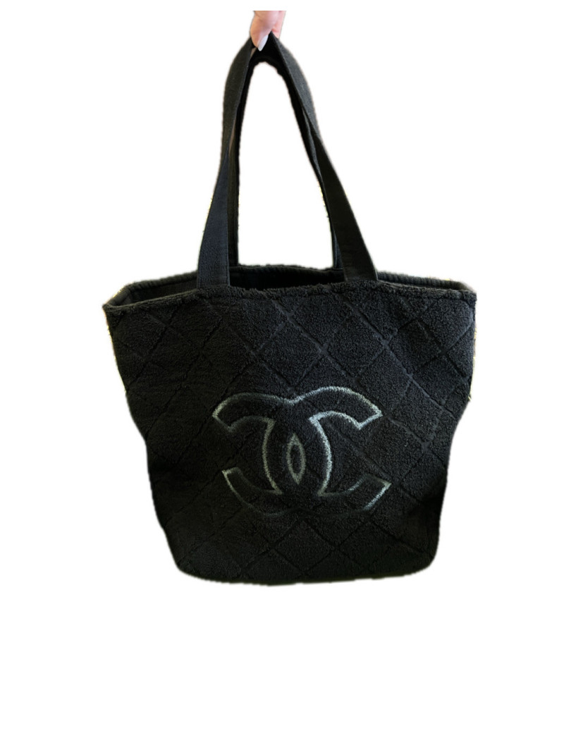Sac de plage éponge CHANEL noir