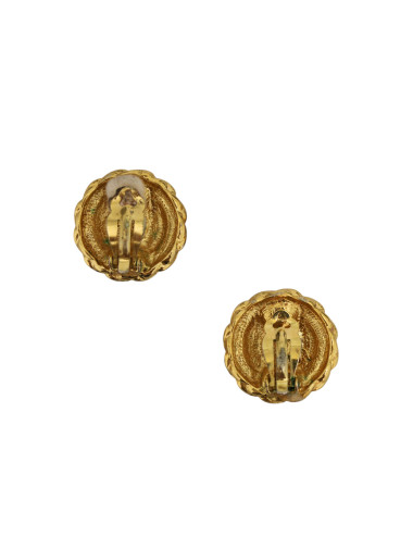 Clips d'oreille YSL YVES SAINT LAURENT dorés perle 2