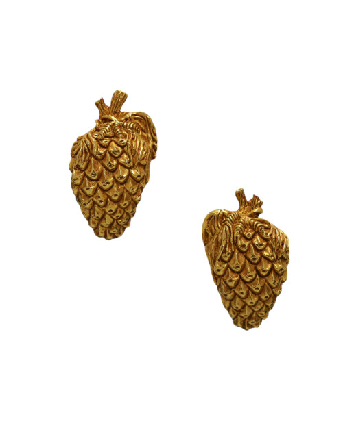 DOMINIQUE AURIENTIS boucles d'oreille pomme de pin