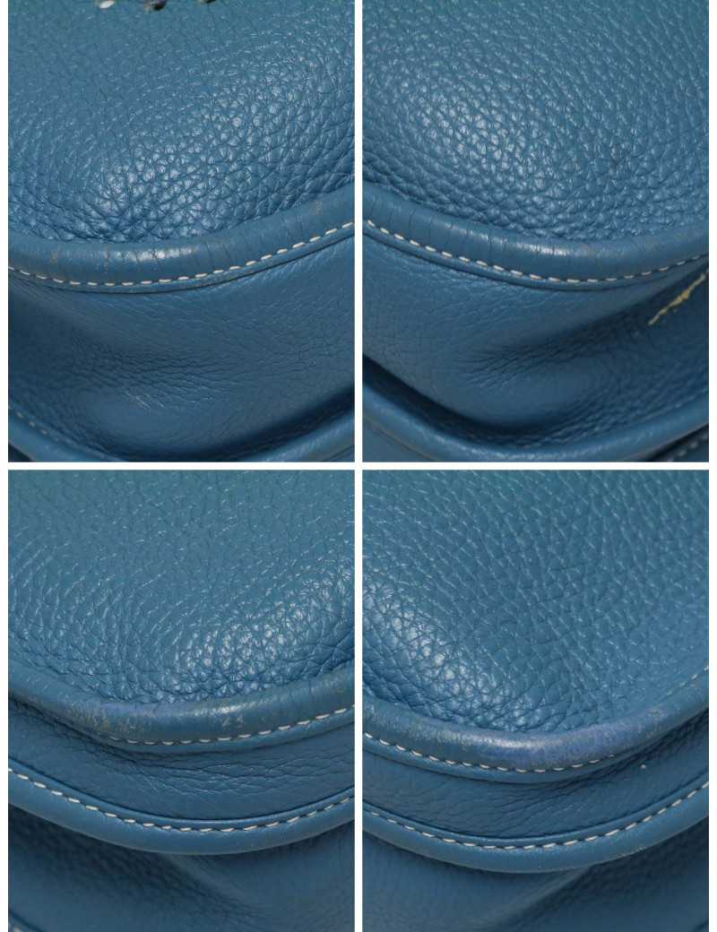 Sac Evelyne II HERMES bleu Jean clair