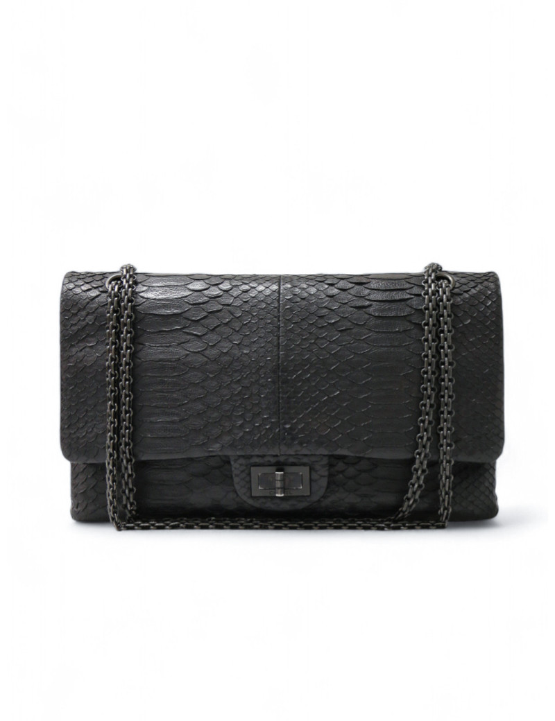 2.55 CHANEL all black python