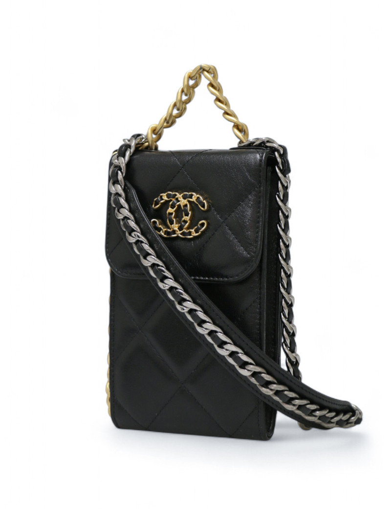 Sac téléphone CHANEL cuir caviar