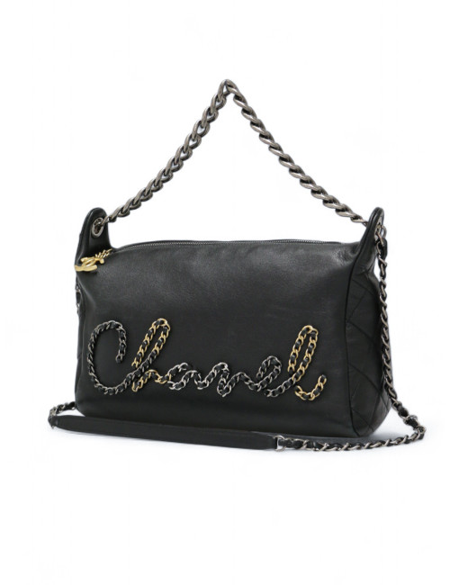 Sac Rock CHANEL cuir d'agneau noir