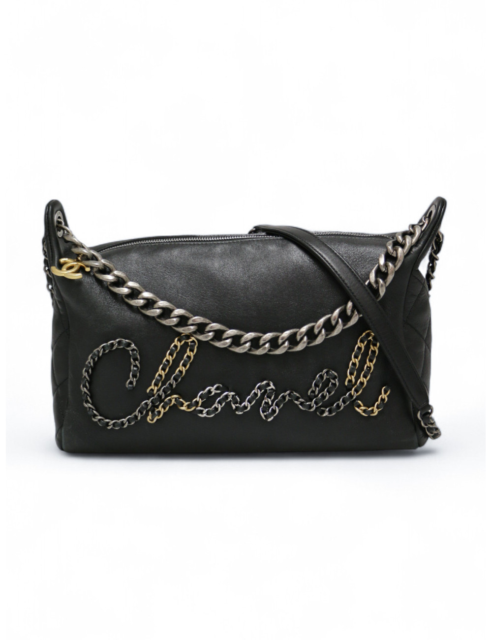 Sac Rock CHANEL cuir d'agneau noir