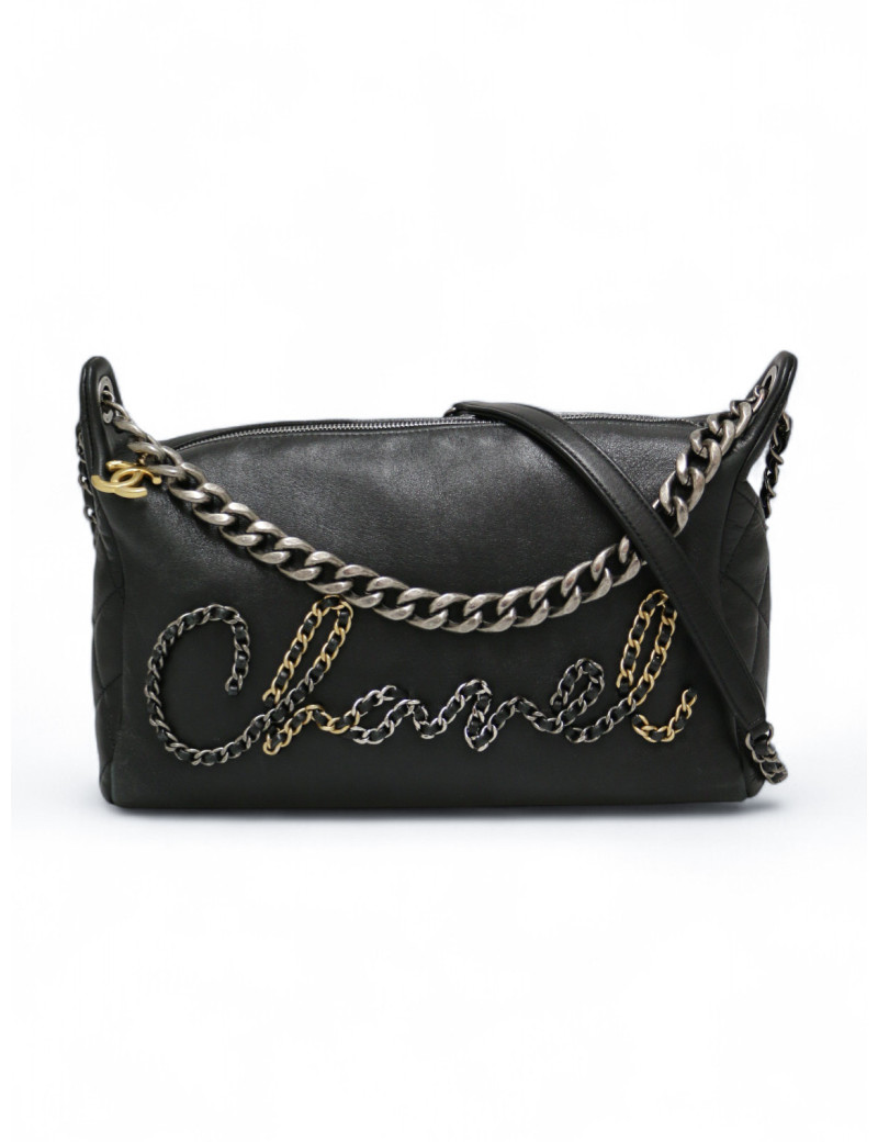 Sac Rock CHANEL cuir d'agneau noir