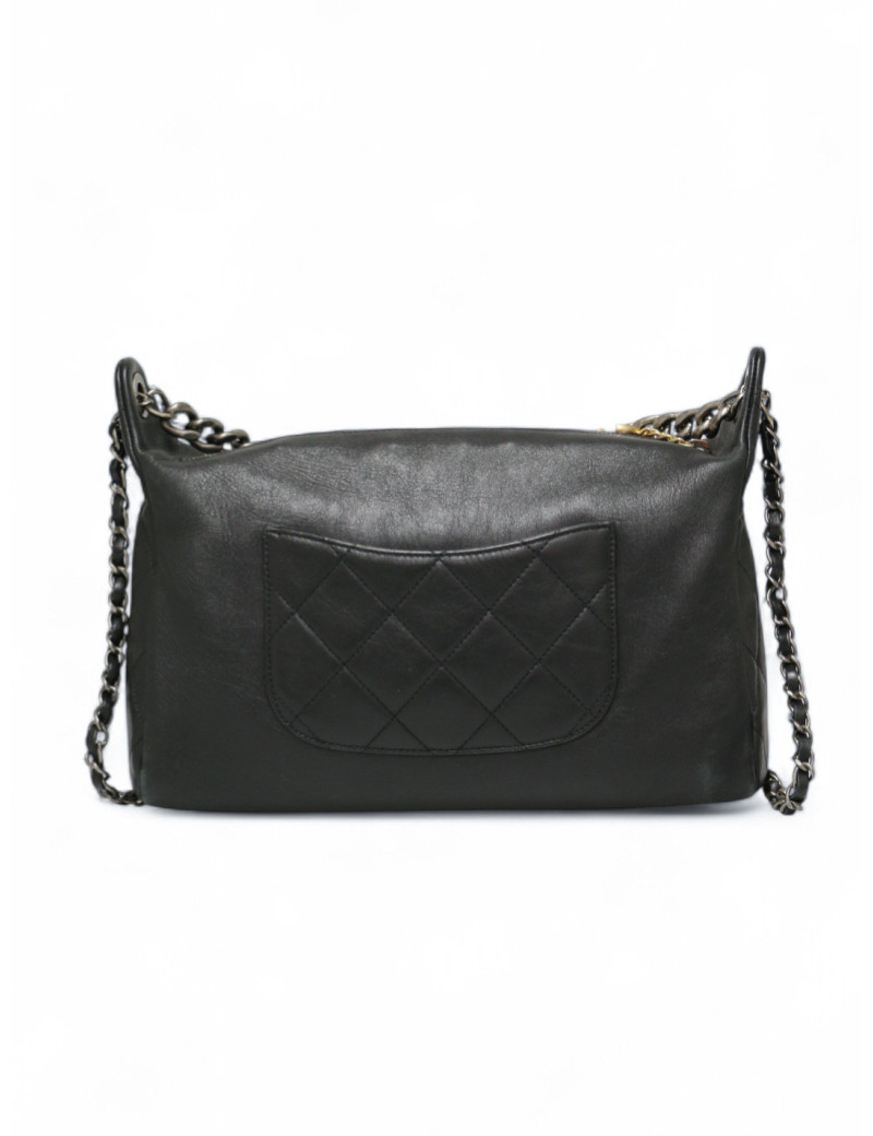 Sac Rock CHANEL cuir d'agneau noir