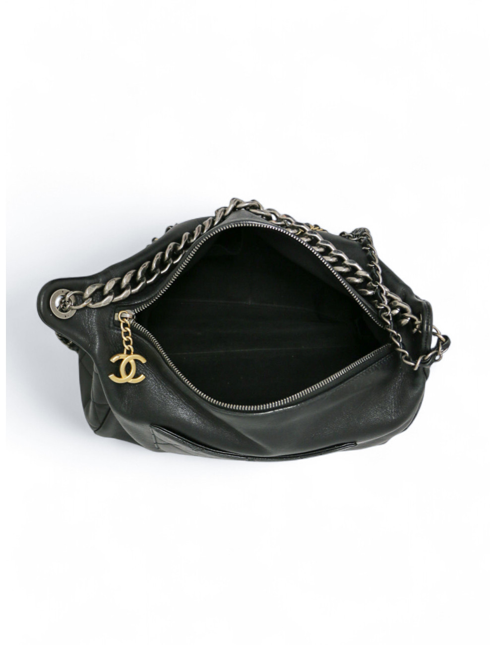 Sac Rock CHANEL cuir d'agneau noir