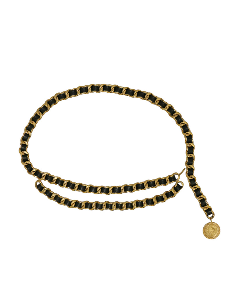 Ceinture CHANEL chaine et cuir vintage