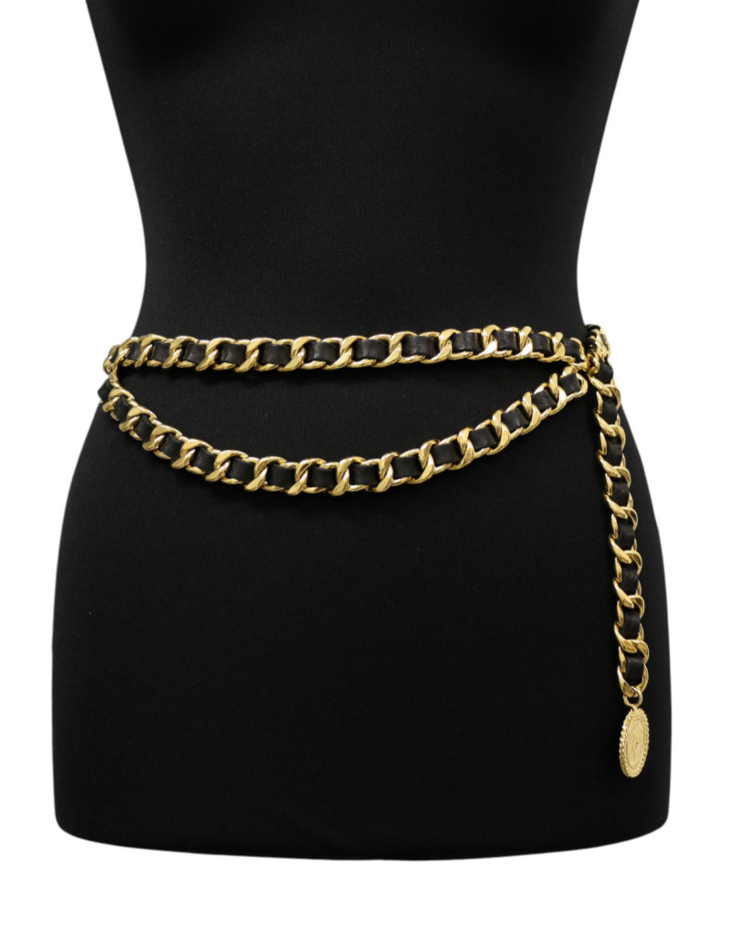 Ceinture CHANEL chaine et cuir vintage