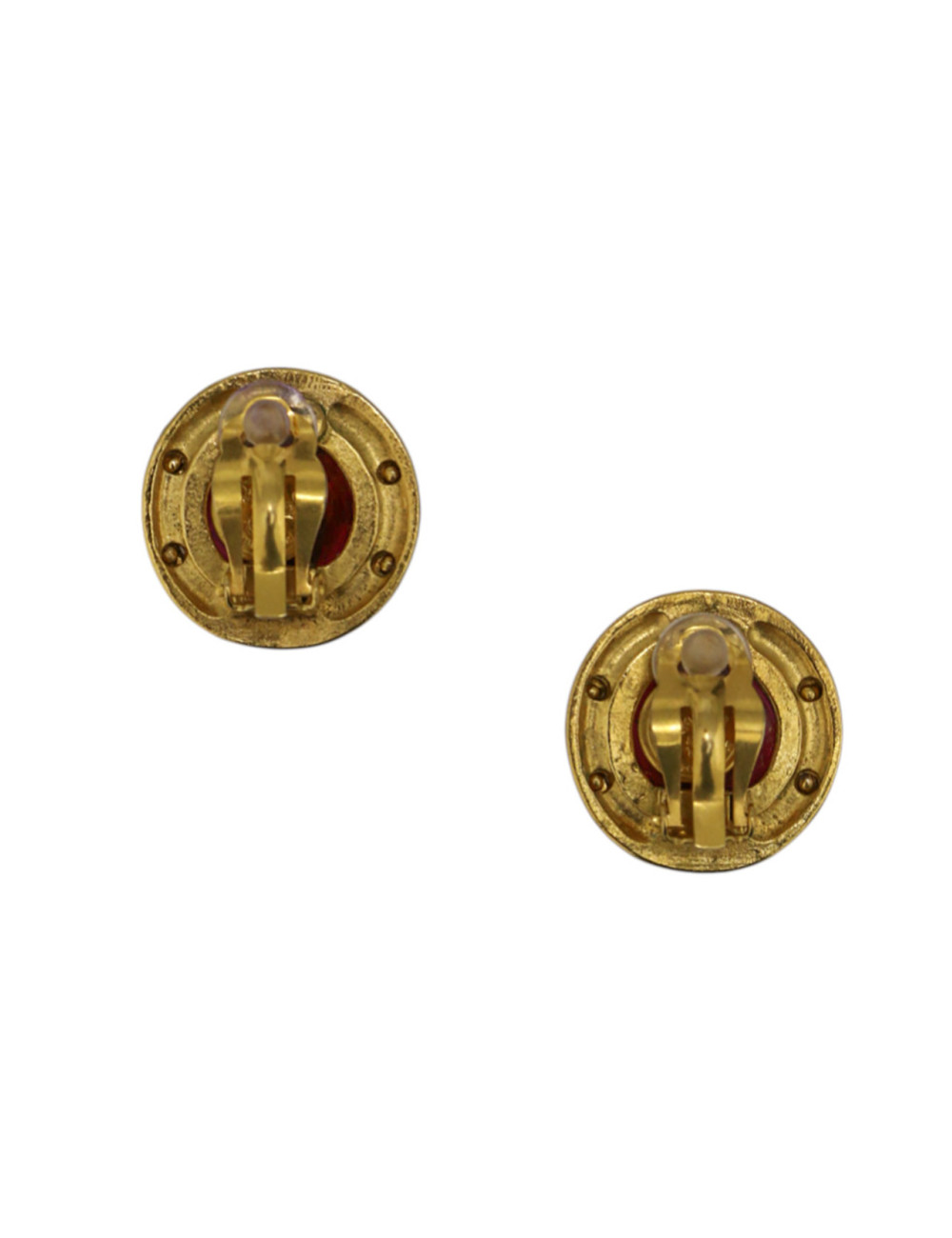 Clips CHANEL coeur pâte de verre et CC