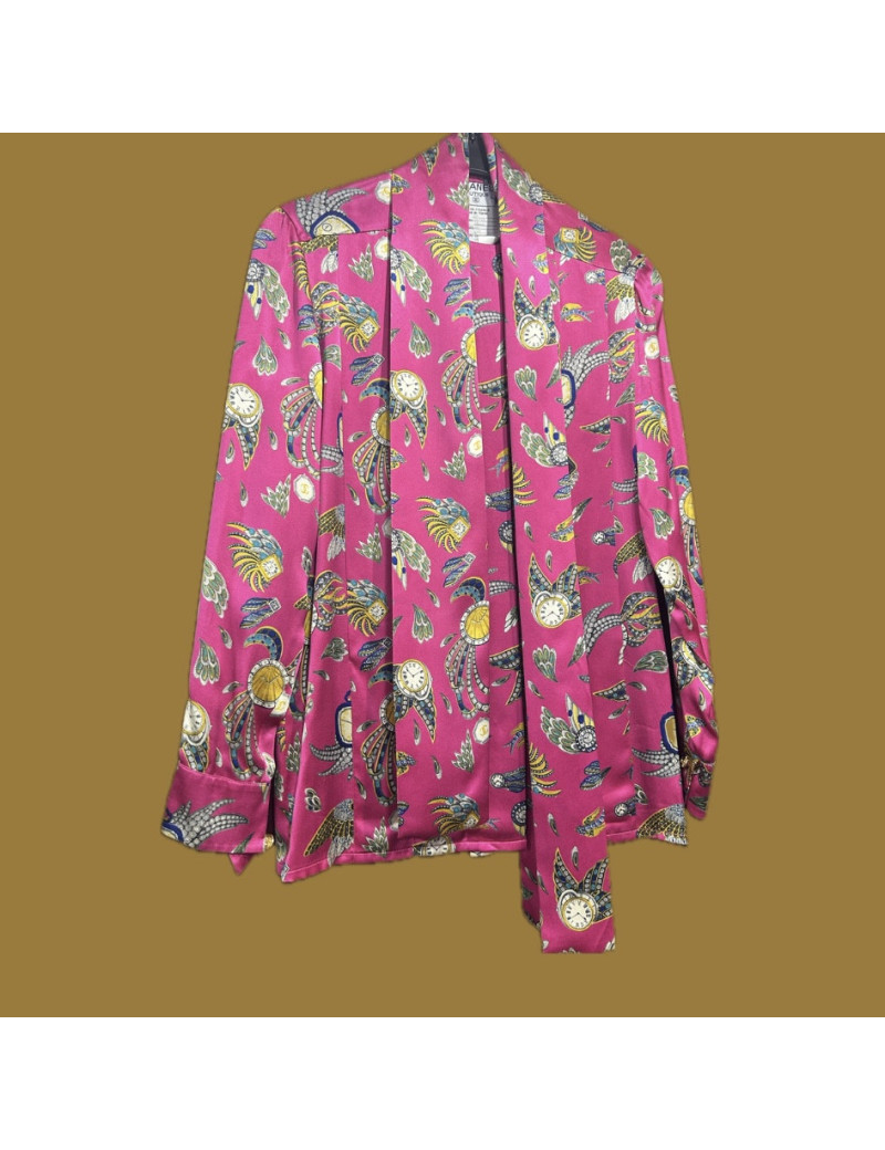 Blouse CHANEL T36 soie fuchsia montres