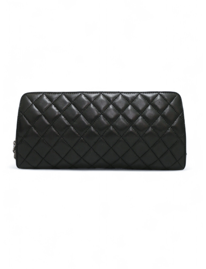 Sac pochette CHANEL cuir d'agneau noir