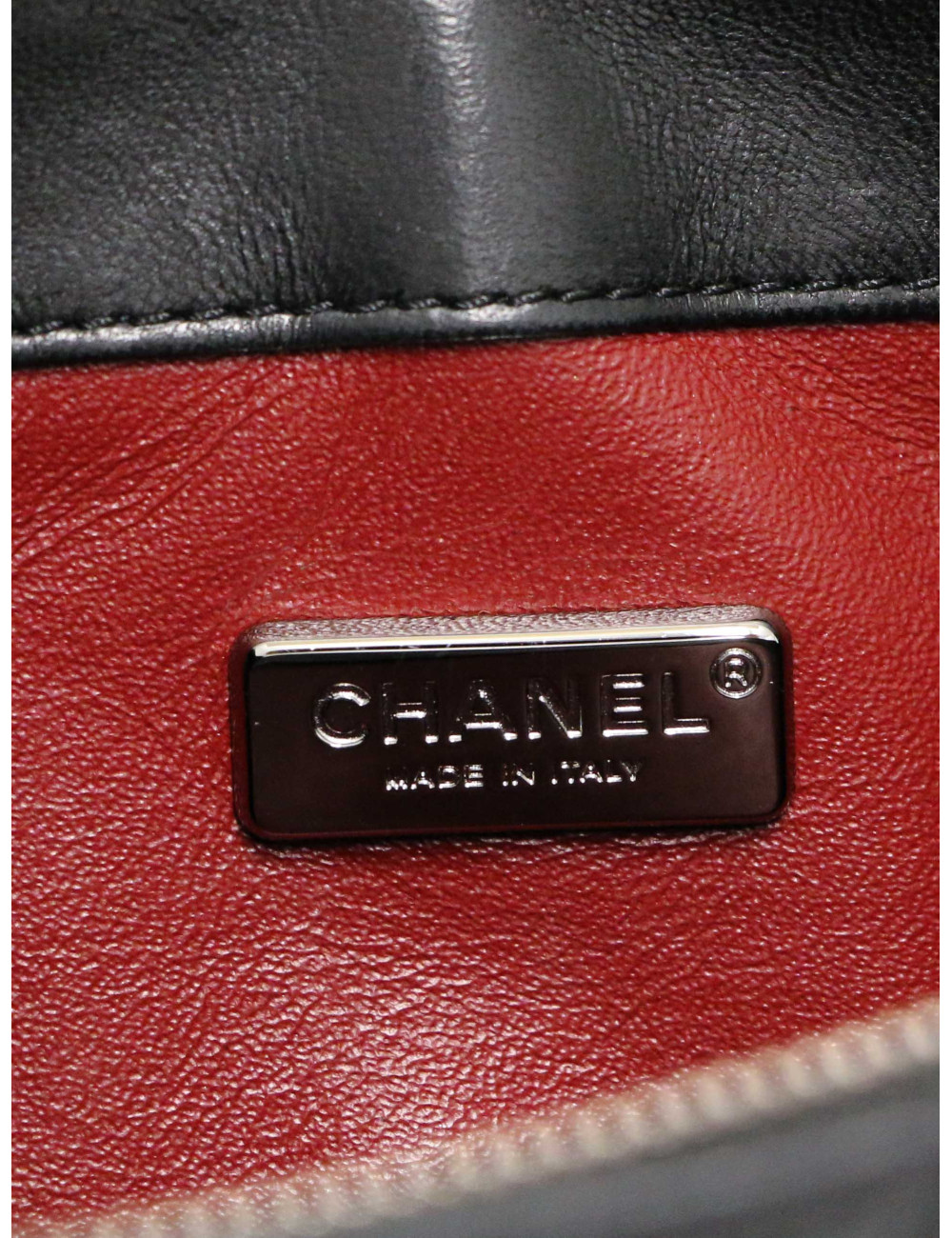 Sac pochette CHANEL cuir d'agneau noir