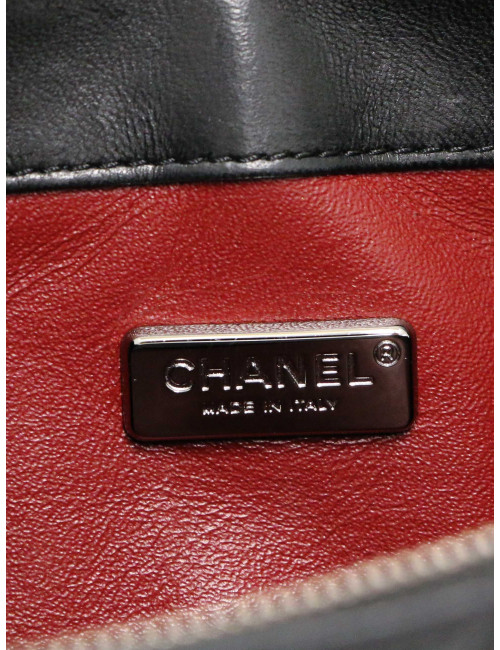 Sac pochette CHANEL cuir d'agneau noir