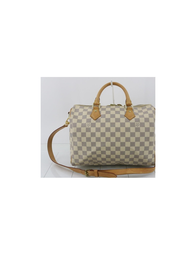 Speedy 30 bandoulière damier blanc