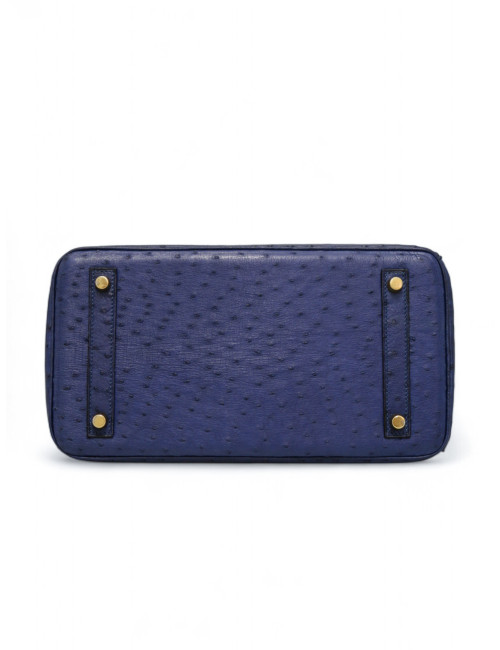 Birkin 30 HERMES autruche bleu