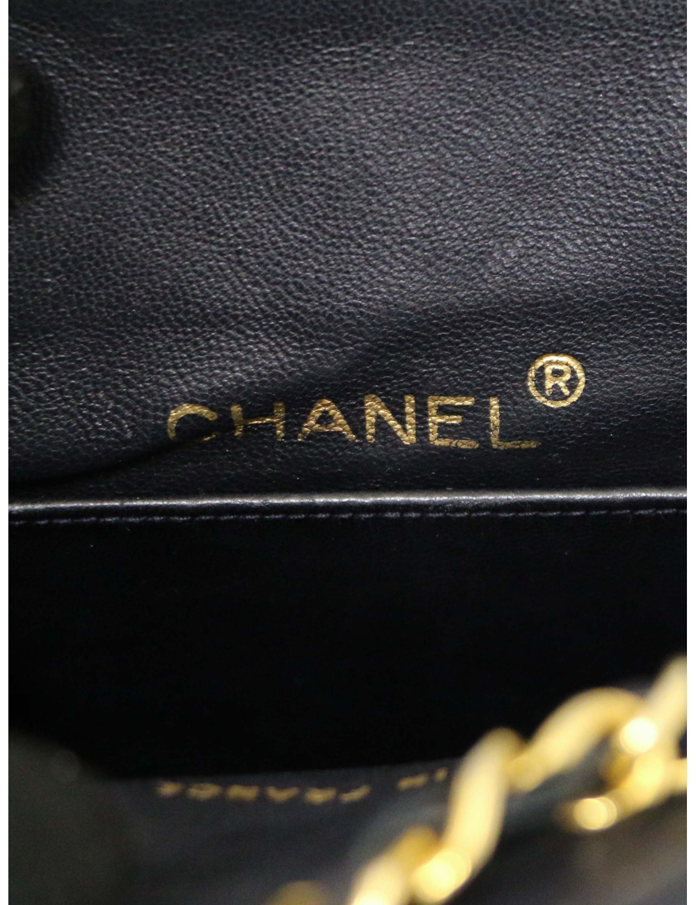 Sac vintage CHANEL bleu marine