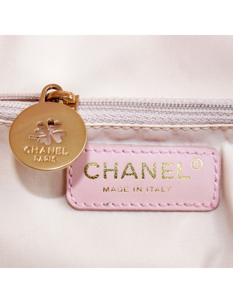 Sac CHANEL rose en toile
