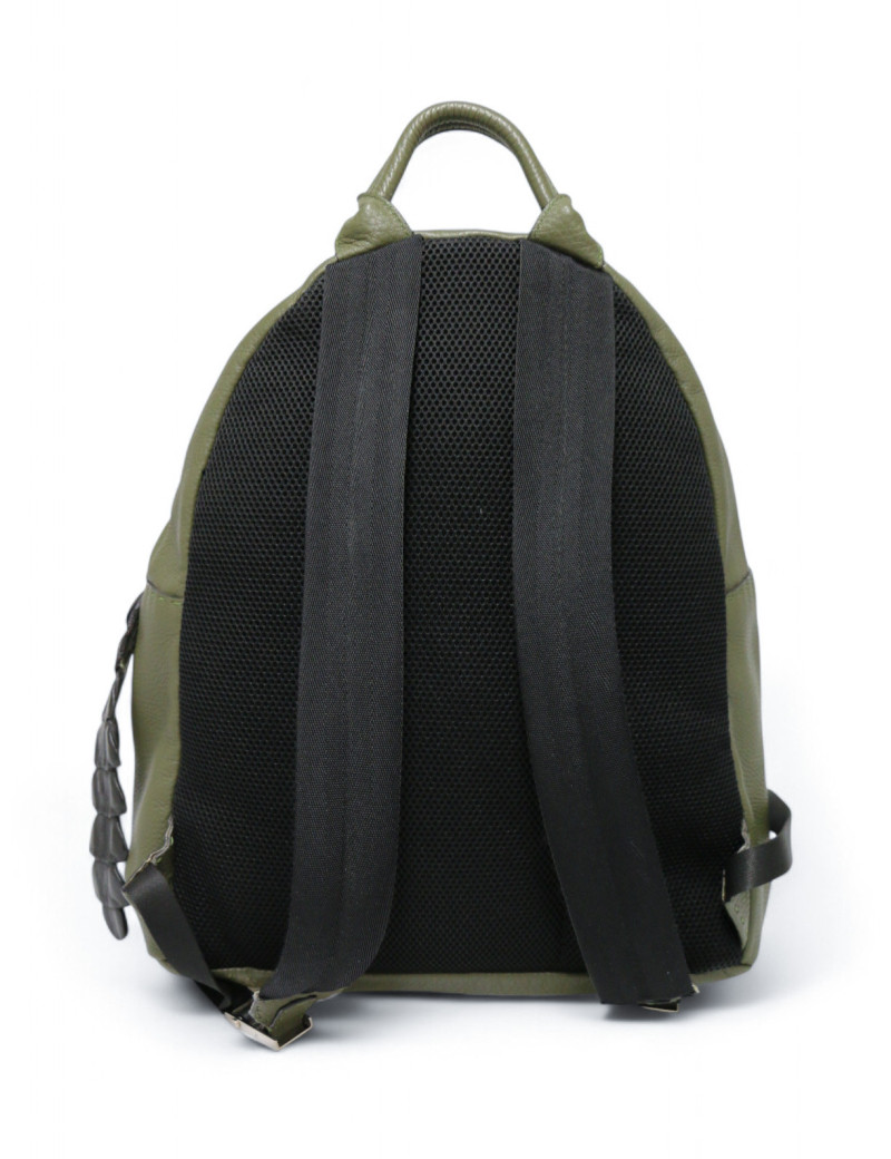 Sac à dos FENDI cuir grainé Kaki