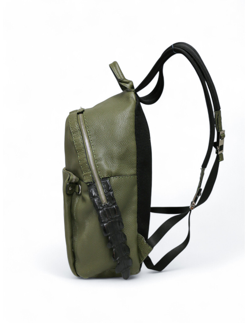 Sac à dos FENDI cuir grainé Kaki