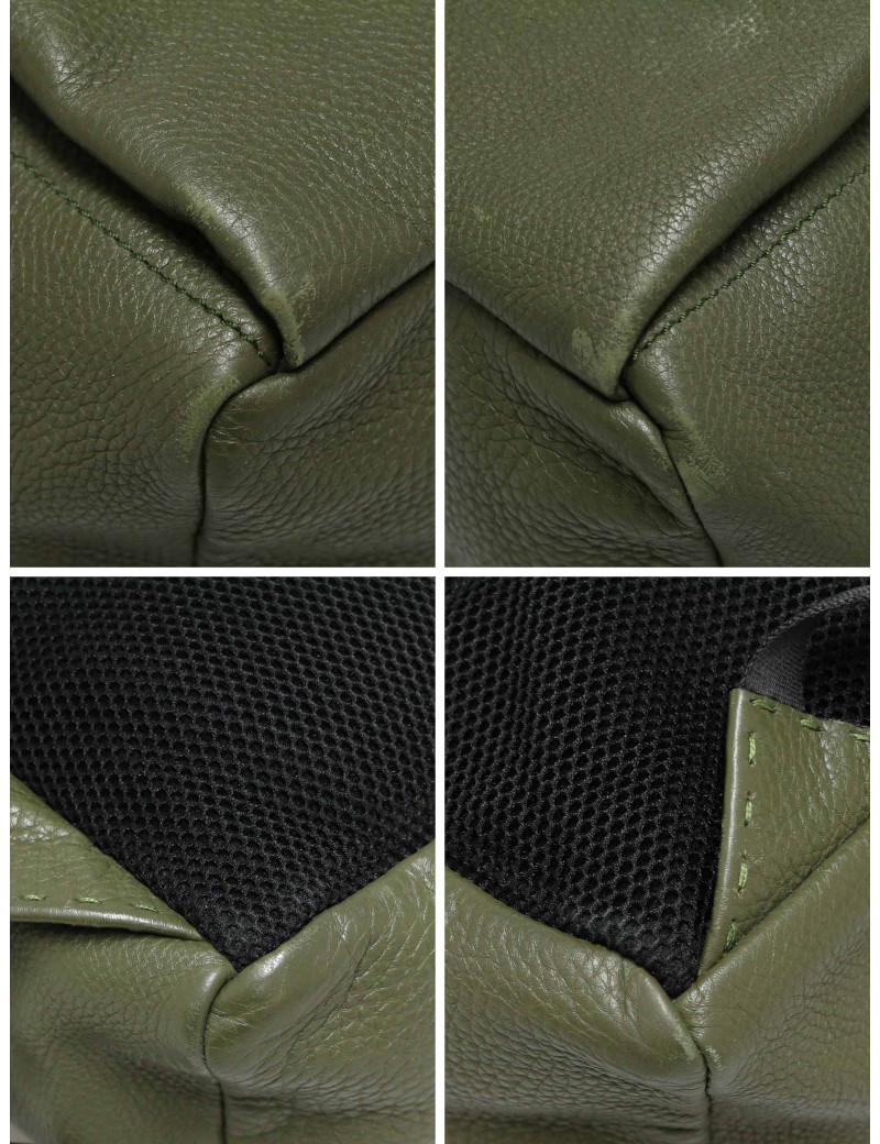 Sac à dos FENDI cuir grainé Kaki