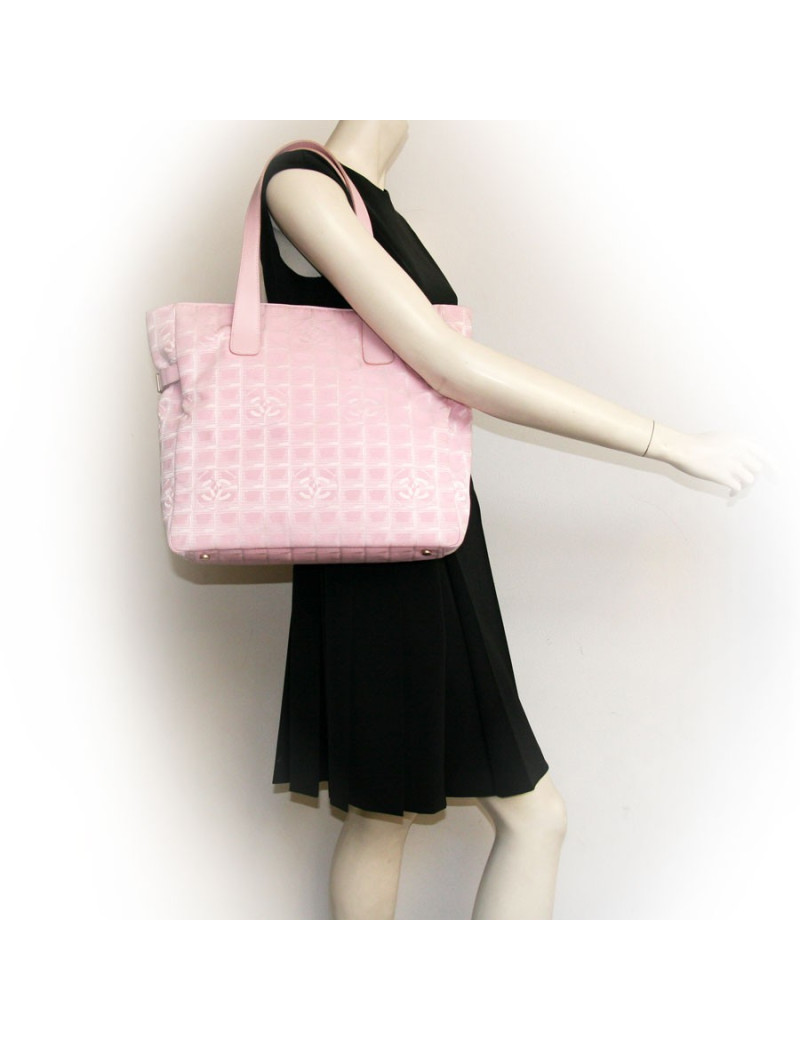 Sac CHANEL rose en toile