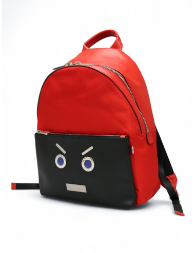 Sac à dos FENDI Faces cuir rouge et noir