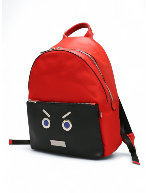 Sac à dos FENDI Faces cuir rouge et noir