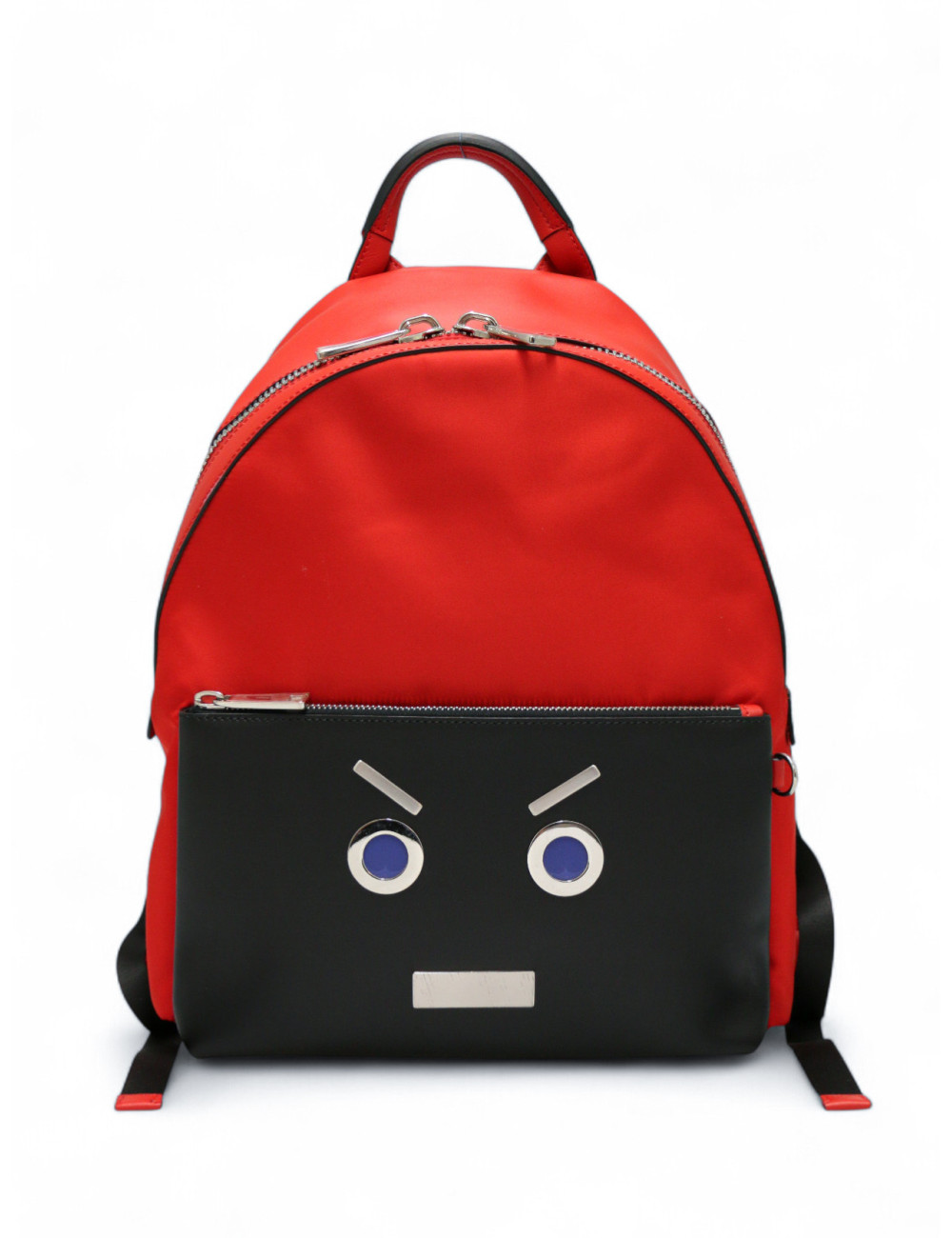 Sac à dos FENDI Faces cuir rouge et noir