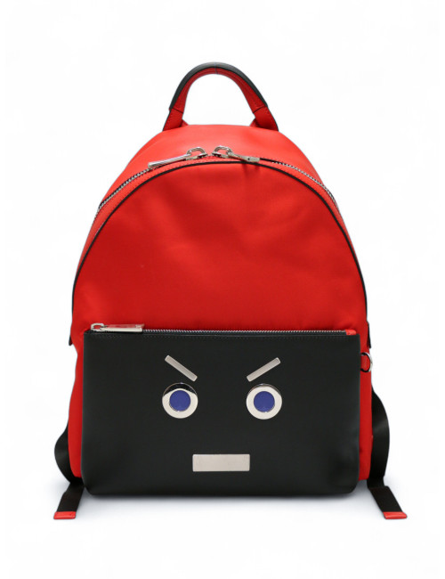 Sac à dos FENDI Faces cuir rouge et noir