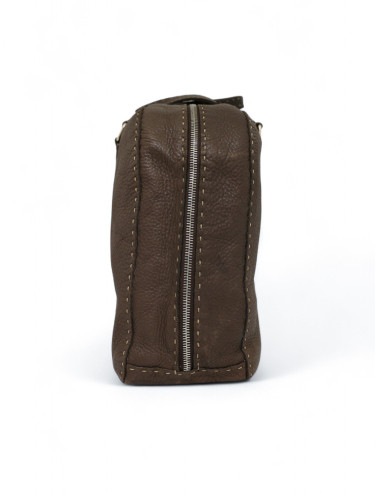 Cabas FENDI cuir grainé marron 2