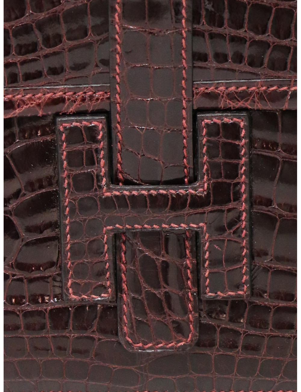 Pochette HERMES Jige Elan 29 alligator bordeaux
