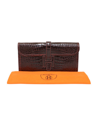 Pochette HERMES Jige Elan 29 alligator bordeaux 2