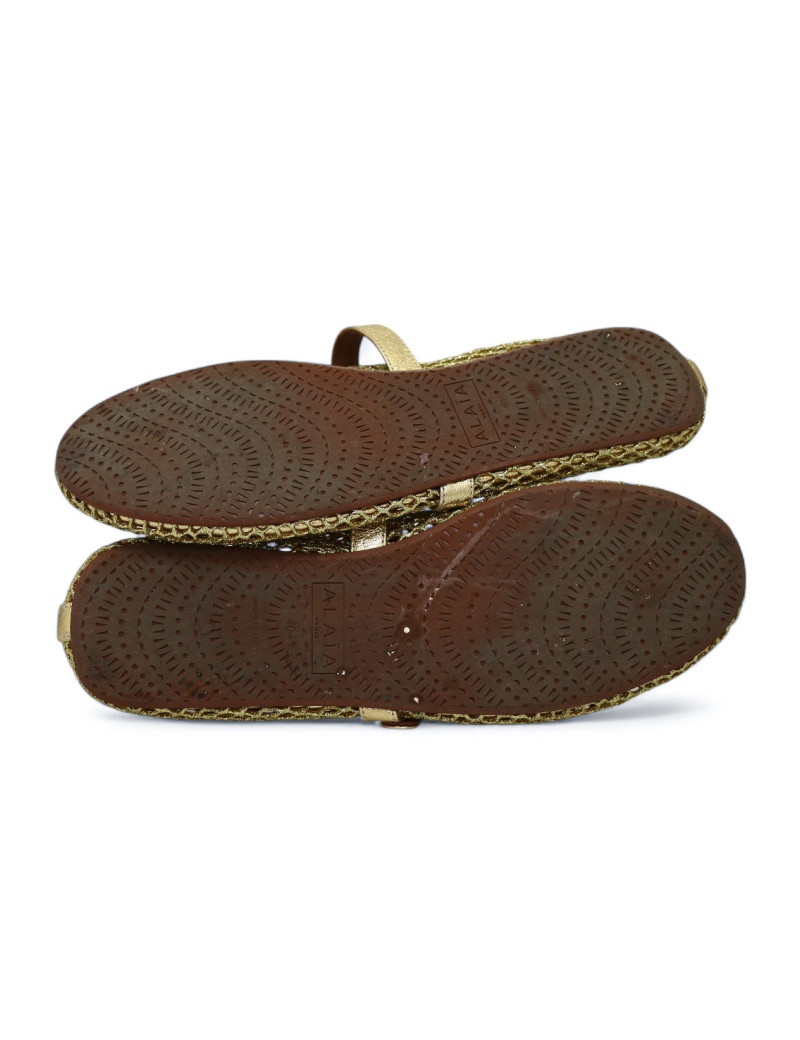 Ballerines Alaia résille dorée laminée T40 : certifiées authentiques