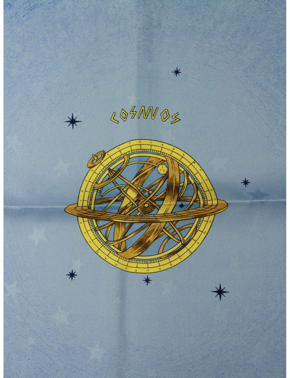 Carré Hermès Cosmos soie bleue : occasion certifiée authentique