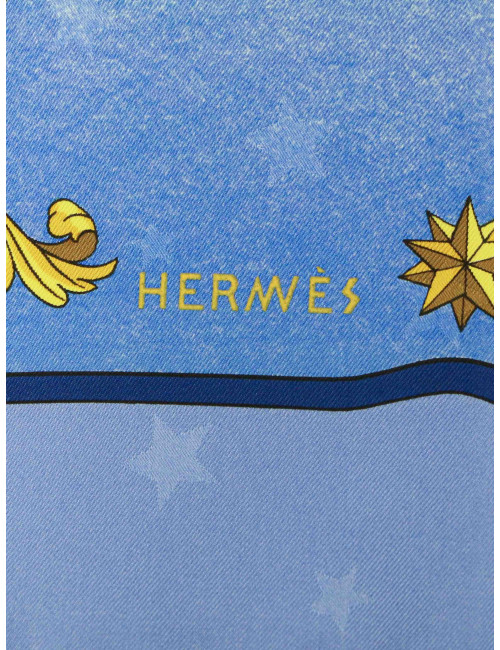 Carré Hermès Cosmos soie bleue : occasion certifiée authentique