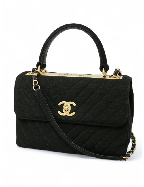 Sac Trendy CHANEL jersey noir